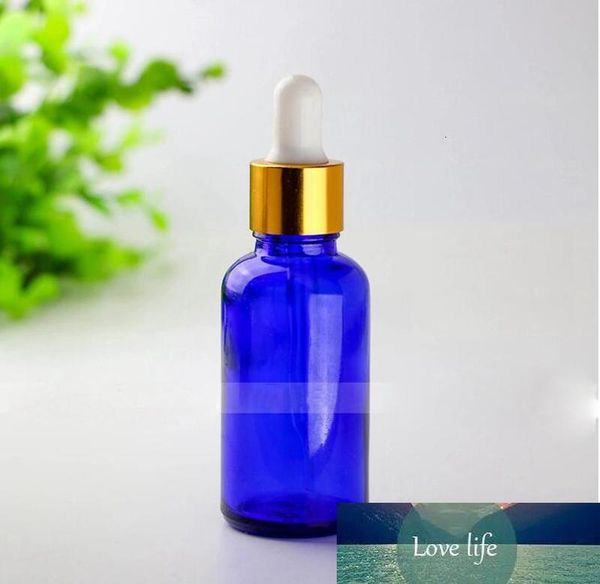 Bouteilles d'huile essentielle en verre cosmétique bleu cobalt de haute qualité avec bouchon compte-gouttes flacons compte-gouttes en verre de 30 ml à vendre