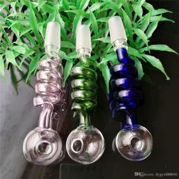 Pot droit en verre en gros de spirale de couleur de haute qualité, tuyau, garnitures de tuyau de tabagisme