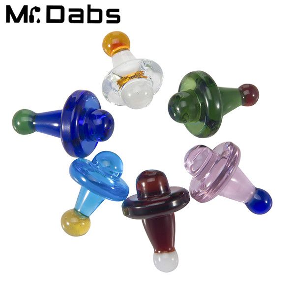 Accessoires de fumer en verre coloré de haute qualité Ufo Carb Cap pour dôme pour conduites d'eau Dab Oil Rigs chez Mr Dabs