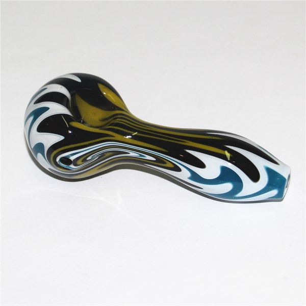 Cuchara colorida de alta calidad Pipa de vidrio para fumar Tabaco Pipas de mano Dab Rigs Bubbler Dabber Tools