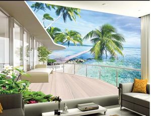 Hoogwaardige costom villa balkon landschap tv -muur achtergrond muurschildering 3D wallpaper 3d muurpapieren voor tv -achtergrond1172979
