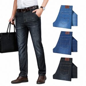 Hoge Kwaliteit Cott Jeans Klassieke Merk Busin Losse Rechte Denim Zwarte Broek Werkbroek Mannelijke Grote Maat 35 40 42 T0pL #