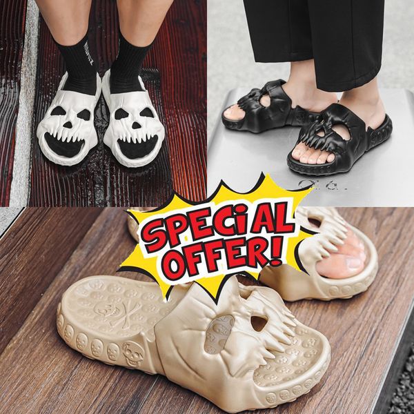 Zapatillas de calavera creativas de alta calidad, zapatillas de verano para hombre, sandalias de playa al aire libre, tobogán de interior antideslizante, zapatos GAI de bajo precio 40-45