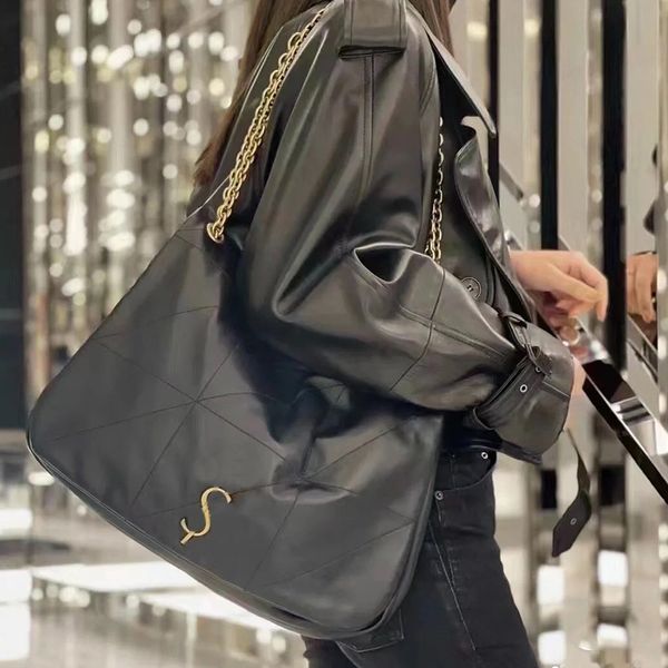 Bolsos cruzados de alta calidad Bolsos de diseñador JAMIE 43 Bolso grande con cadena Bolso de cuero de Napa suave Bolsos de hombro Bolsos de lujo Bolsos de mujer de moda Bolsos con solapa para mujer negro