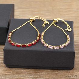 Haute qualité cristal lien chaîne Bracelet pour femmes mode bijoux de mariage Pulseras mujer couleurs Bracelet réglable cadeau