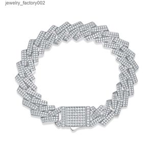 Cubana hiphop sieraden van hoge kwaliteit 14 mm Sterling Sier VVS Moissanite Diamond Iced Out Cuban Link Chain Necklace for Men