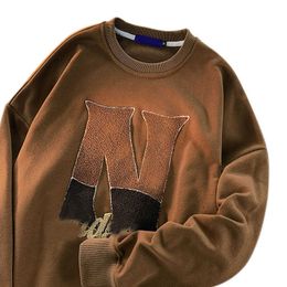 Sweat-shirt à capuche pour hommes, 100% coton, personnalisé, de haute qualité, uni, avec lettres brodées, poids lourd, 500g/m²