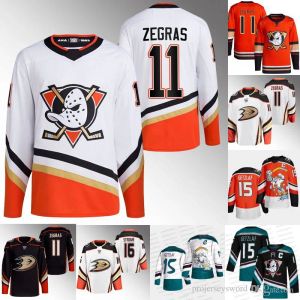 Haute qualité CUSTOM 11 Trevor Zegras Ducks 2022 Maillot rétro inversé Troy Terry Jakob Silfverberg Cam Fowler Adam Henrique John Gibson Ryan Getzlaf Maso