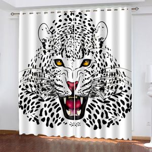 High quality custom 3d curtain fabric grey tiger curtains 3D Window Curtains For Living Room Bedroom Customized size