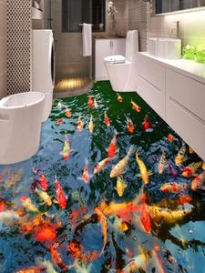 Fond d'écran de planche 3D de haute qualité Pond Toilettes Baux de salle de bain Chambre de salle de bain PVC Autocollant peinture murale papier peint étanche 207790714