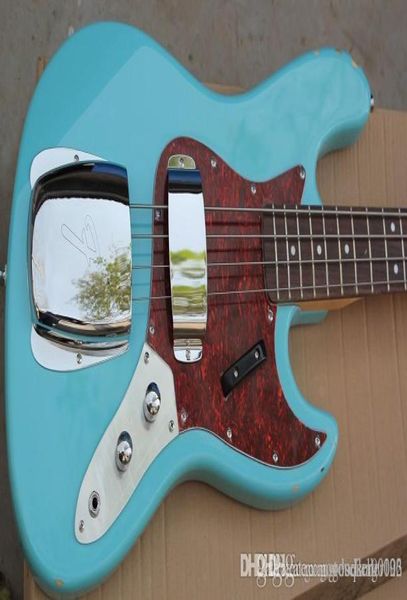 Cuerpo personalizado de alta calidad Cuerpo de caoba 4 cadena FD Firma Sky Blue Jazz Bass9983574