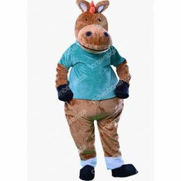 Costume de mascotte d'âne marron personnalisé de haute qualité, tenue de personnage de dessin animé, costume de fête de noël en plein air, robe de festival, vêtements publicitaires promotionnels