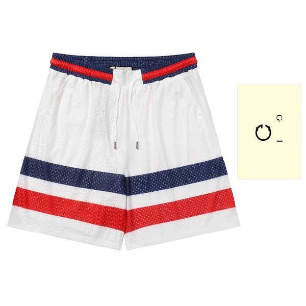 Tecido de malha personalizado original tingido personalizado de alta qualidade versão europeia tamanho grande listrado shorts de cintura para homens e mulheres
