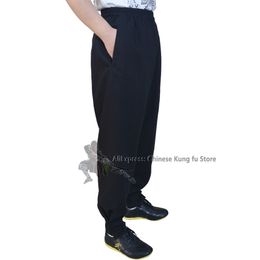 Hoogwaardige op maat gemaakte Chinese Kung Fu -broek Losse passende wushu vechtsporten tai chi shaolin broek 25 kleuren
