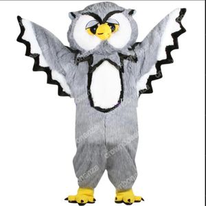 Costume de mascotte de hibou personnalisé de haute qualité, tenue de personnage de dessin animé, costume de fête de noël en plein air, robe de festival, vêtements publicitaires promotionnels