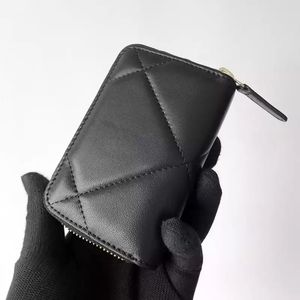 Haute qualité personnalisé 100% cuir fermeture éclair dames couleur unie mode crédit porte-carte porte-monnaie porte-monnaie
