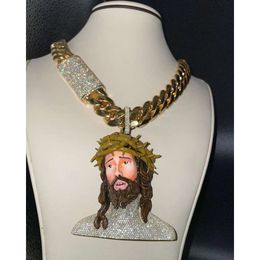 Colgante de diamante de moissanita de Jesús personalizado de alta calidad, colgante de plata de Hip Hop, colgante de diamante de Plata de Ley 925