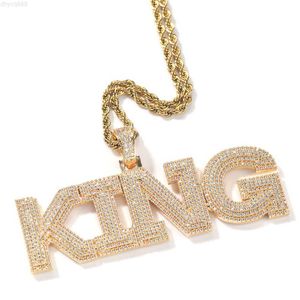 Hoge kwaliteit op maat gemaakte Hiphop Rapper Diy Gold Iced Out drielaagse volledige diamanten naamletters hanger