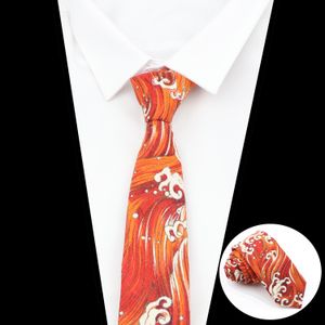 Hoge kwaliteit schattige linnen cartoon stropdas voor mannen kat ijsbeer watermeloengolven bedrukt grappige dier smal gestreepte slanke cravat