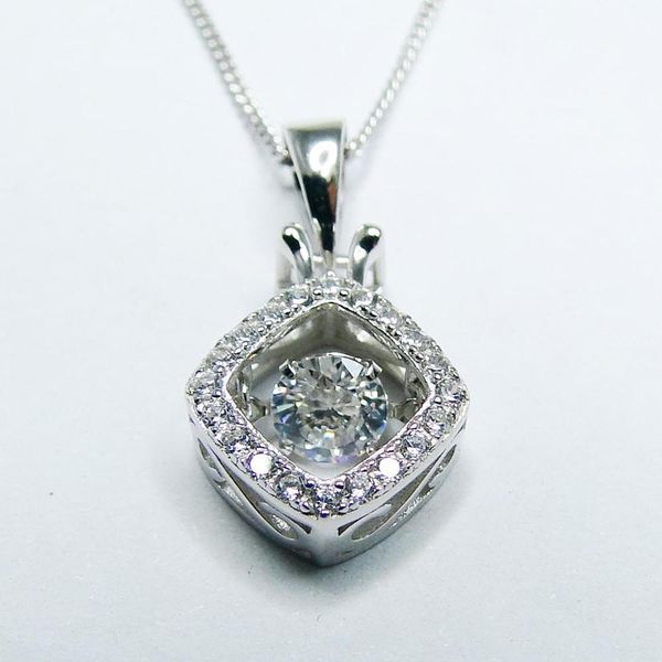 Colgante de piedra CZ de alta calidad en plata de ley 925, collar con colgante de diamante bailando CZ para mujer, regalo de compromiso 210524