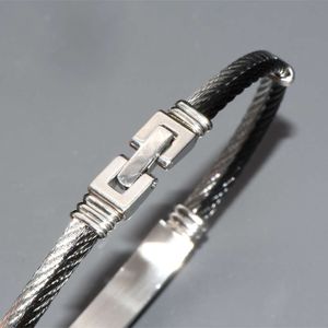 Hoge kwaliteit CZ Tennis -ketting las roestvrij staal zwart vergulde draadmanchet armbandbanden voor mode heren sieraden 2024
