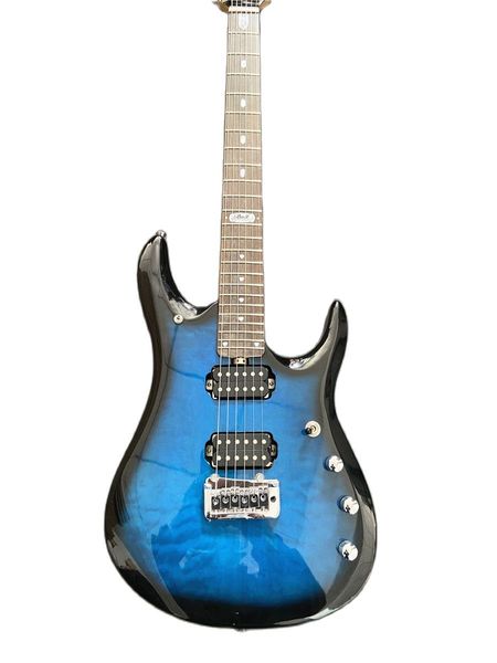 Guitarra eléctrica de doble péndulo, color azul oscuro, alta calidad, cuello de arce, herrajes cromados