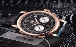 Datografía de alta calidad 42 mm 403041 Big Dial Negro Dial negro Mecánico Reloj Case de oro rosa Rose Starp Sport Designe1507289
