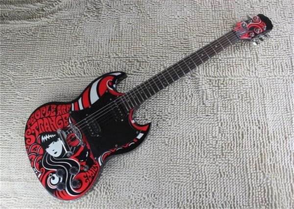 Deluxe de haute qualité SG 400 Custom Emily The Strange Electric Guitar Black Doubledouble Pickups2575177