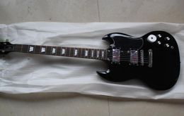 Guitarra eléctrica negra estándar Deluxe SG 400 de alta calidad, 2 pastillas, instrumento de 6 cuerdas 2373358