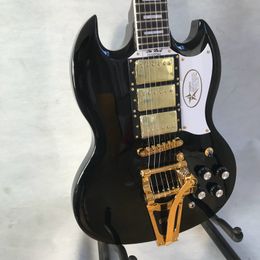 Hoge Kwaliteit Deluxe SG 400 Standaard Zwarte Elektrische Gitaar 3 Pickups 6 Snaren Instrument jazz Gitaar Gratis Verzending