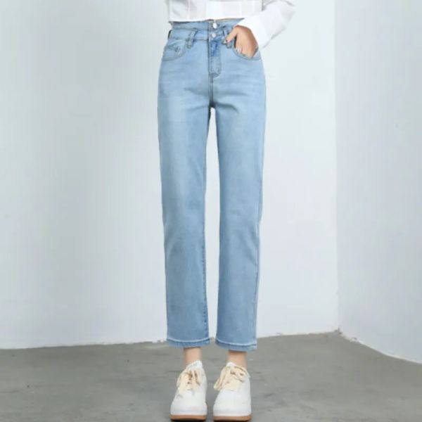 Jeans denim de haute qualité pour une apparence de taille haute fit rythme féminine marque quotidienne populaire pantalon sexy