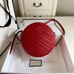 Sacs de messager pour femmes design de haute qualité sac à main en cuir véritable portefeuille rond luxe petits sacs à main avec boîte d'origine
