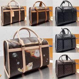 Designertas van hoge kwaliteit Luxe draagtas voor huisdieren Modieuze draagtas voor huisdieren Klassiek Verstelbare riem Dierentas met canvascoating Crossbodytas met enkele schouder