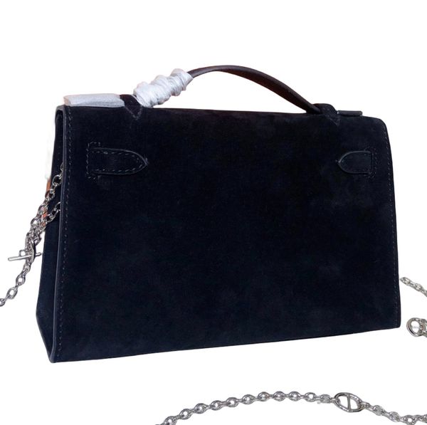 Bolso de diseñador de alta calidad Bolso bandolera de gamuza Bolso de hombro con cadena Bolso de lujo Hobo Diseñador de carteras Bolso de mujer Bolso de mujer Clamshell