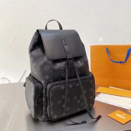 Hoge kwaliteit designer tas damesmode rugzak Heren reisrugzak Klassieke bruine bloem Zwart raster canvas parket lederen tas man vrouw rugzakken handtas