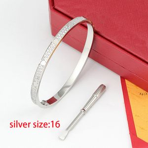 Diseñador de alta calidad Brazaletes Brazaletes Pulsera de hebilla de oro de acero inoxidable Joyería de moda para hombres y mujeres de titanio con filas dobles de diamantes