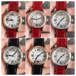 Marca de diseñador de alta calidad Mensil para hombre 36 mm lujoso dinámico de siete diamantes de diamante para hombre de cuarzo reloj de cuero correa de negocio de negocios