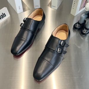 Diseñador de alta calidad Zapatos de cuero real para hombres de negocios Botas retro clásicas Pista de lujo Zapatos de vestir con suela roja Mocasines con suela de cuero Zapatos de vestir para hombres de oficina HJ1345