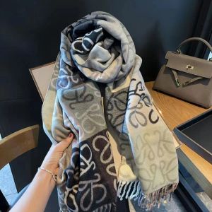 hoge kwaliteit designer kasjmier sjaal dames dubbelzijdig tweekleurige bijpassende kleur geruite lange alles-in-één sjaal verdikt voor herfst- en winterwarmte