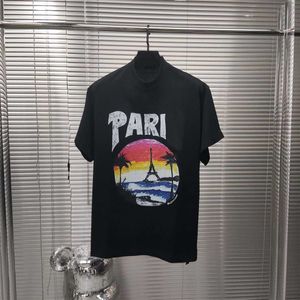 Édition de vêtements de créateurs de haute qualité Paris Tower imprimé pour hommes T-shirt Femmes à manches courtes