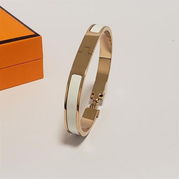 Diseño de diseñador de alta calidad Brazalete de 8 mm de ancho Pulsera de hebilla de oro de acero inoxidable Pulsera de joyería de moda para hombres y mujeres con 252l