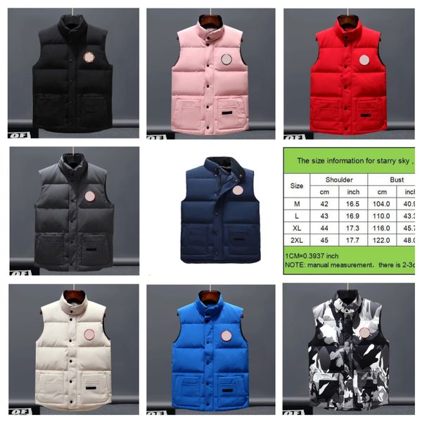 Diseñador de alta calidad Down Vest Pocket Chaquetas para mujer Parkas Manga larga Cremallera Insignias Hombres Downs Abrigo casual Chalecos A5JQ #