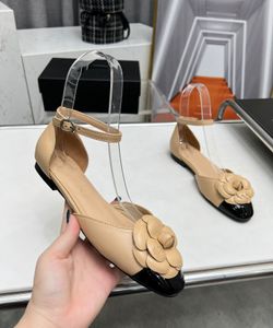 Chaussures de robe de créateur de haute qualité en cuir chanells slinbacks c les derniers styles sandales bas ballet de luxe de luxe