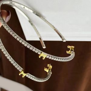 Hoge kwaliteit Designer oorbellen Diamantbrief Studs Luxe Vogue Women Brand Sieraden 925 Zilveren Koper Earring Vrouwengeschenktjes Tidal Design