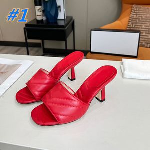 Zapatillas de moda de diseñador de alta calidad, hebilla de metal para mujer, sandalias sexis de tacón alto, antideslizantes, resistentes al desgaste, tamaño 35-43 con caja