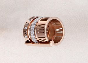 Designer de haute qualité pour femme Ring Zirconia Engagement Titanium Steel Amations de mariage Silver Rose Gold Fashion Digital Jewelr4292955