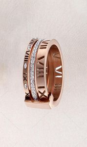 Designer de haute qualité pour femme Ring Zirconia Engagement Titanium Steel Amations de mariage Silver Rose Gold Fashion Digital Jewelr8753989