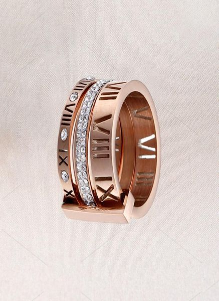 Designer de haute qualité pour femme Ring Zirconia Engagement Titanium Steel Love Anness de mariage Silver Rose Gold Fashion Digital Jewelr5567829