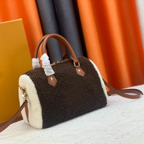 Haute qualité femme sac designer sac à main laine femmes luxe sac à bandoulière sac à main maquillage sac coton chaud sac à bandoulière portefeuille