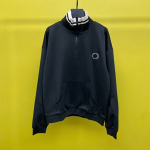 Sweat à capuche de haute qualité pour hommes, design à demi-fermeture éclair, taille américaine, sweat à capuche noir, marque haut de gamme, luxe